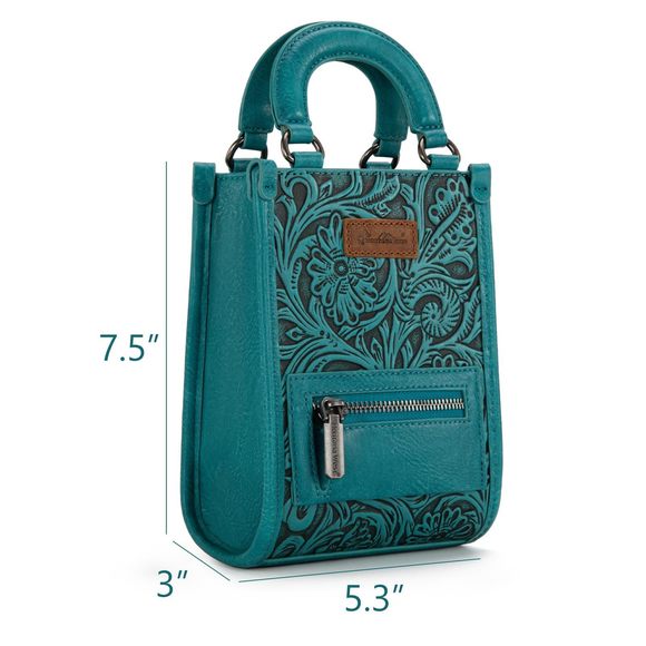 Floral Tooled Crossbody Bags for Women Western Designer Top Handle Handbags Crossbody Bags